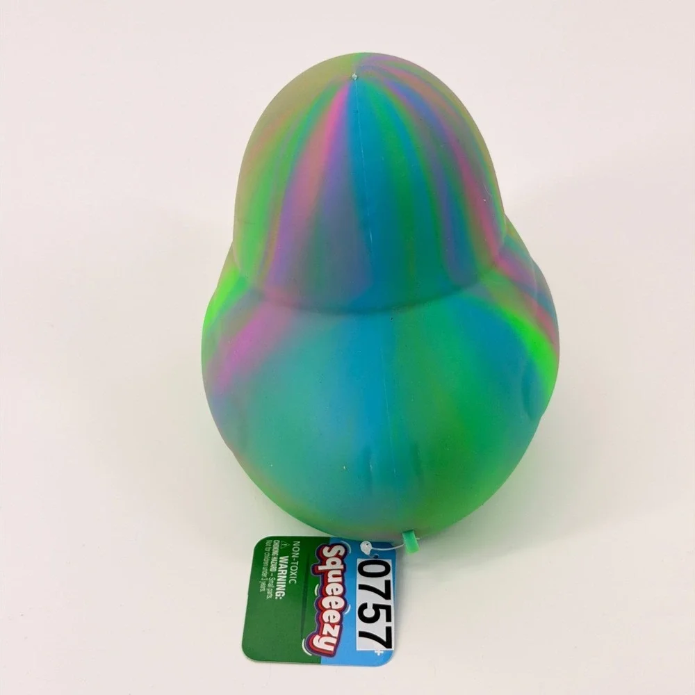 Toymendous Squeeezy‎ Rubber Duck Kids OS Green Blue Pink Marble Sensory Toy NWT